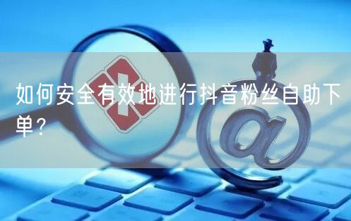 如何安全有效地进行抖音粉丝自助下单？