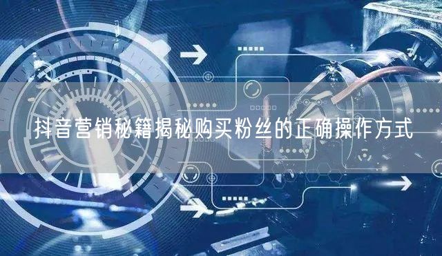 抖音营销秘籍揭秘购买粉丝的正确操作方式
