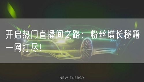 开启热门直播间之路：粉丝增长秘籍一网打尽！